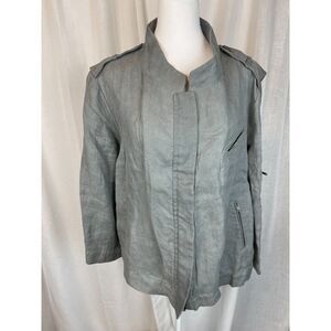 Donna Karan New York Linen Moto Jacket – Size L  Urban Chic Lagen look